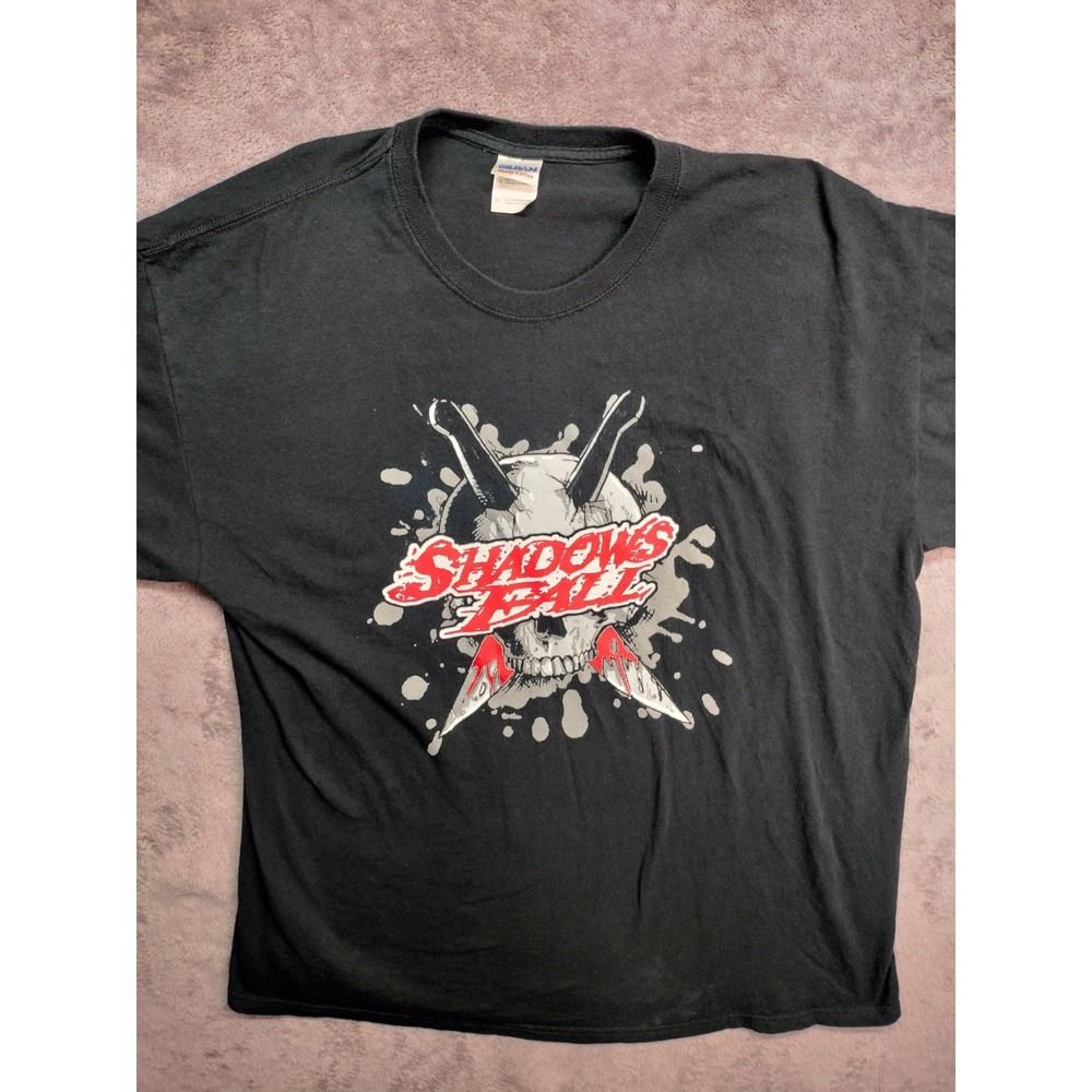 XL t-shirt Shadows Fall band graphic metalcore skull knives lyrics 100% cotton